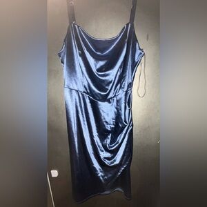 Elegant Blue Satin Dress